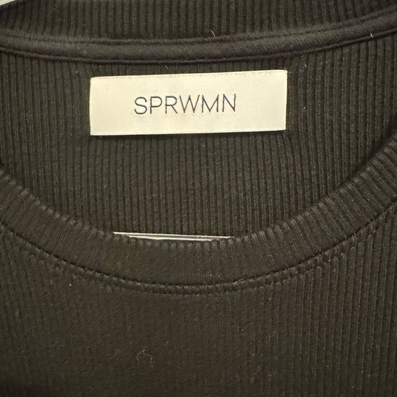 SPRWMN Black Ribbed Long Sleeve Baby Tee Size XL - Picture 5 of 7